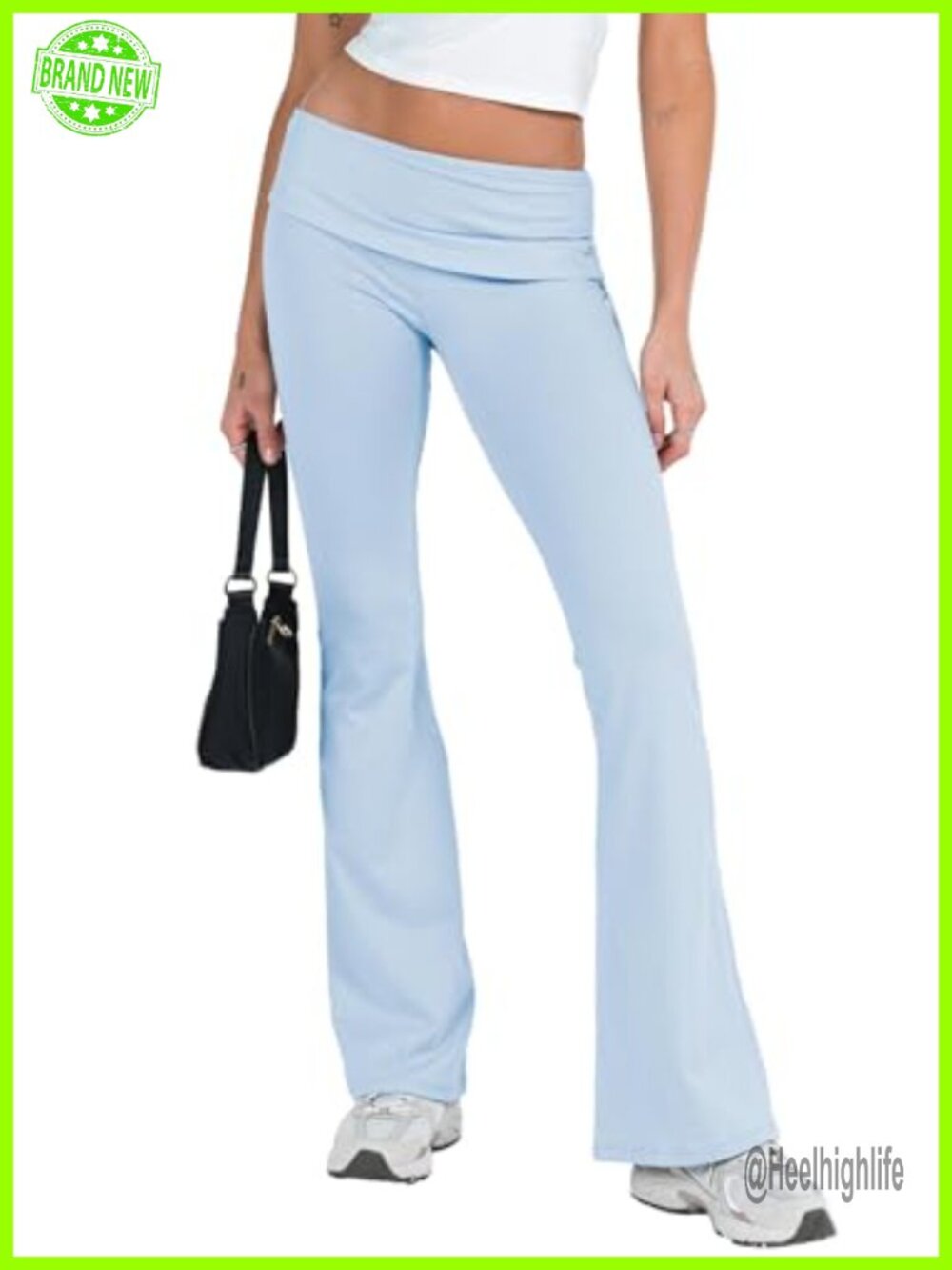 Soft Slim Fit High Waist Fold Over Ruched Leggings Yoga Pants